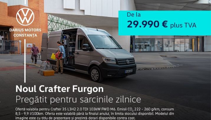 Noul Crafter Furgon - Pregătit pentru sarcinile zilnice!